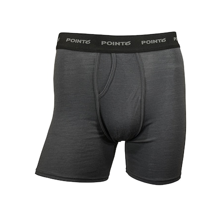 Point6 Men's Merino Boxer Brief, Charcoal, Small 81-9001-218-05